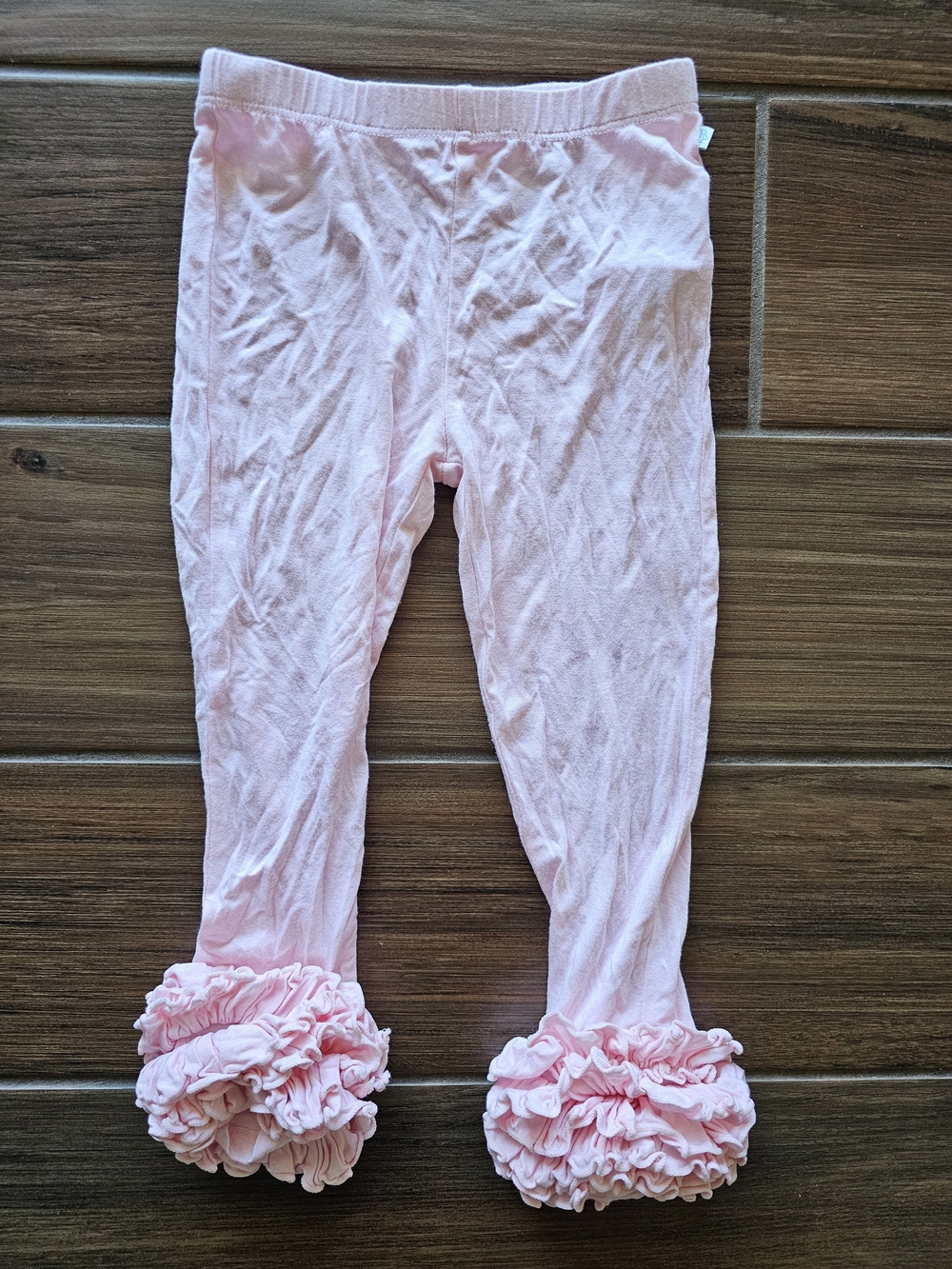 Posh Peanut Springtime Pastel Pink Ruffle Cha-Cha Leggings 3T-4T